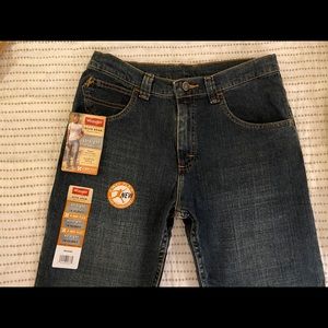 Wrangler Five Star Straight Fit Dark Blue Jeans, Boys 14 Husky